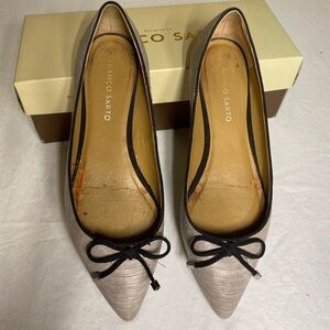 Franco Sarto Gray Flats with Bow Detail 8M